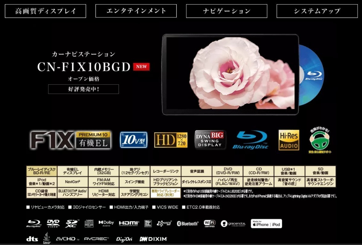 新品未使用未開封Panasonic パナソニック CN-F1X10BGD　カーナビ ストラーダ 10型有機EL /ブルーレイ//フルセグ/Bluetooth　Strada_7