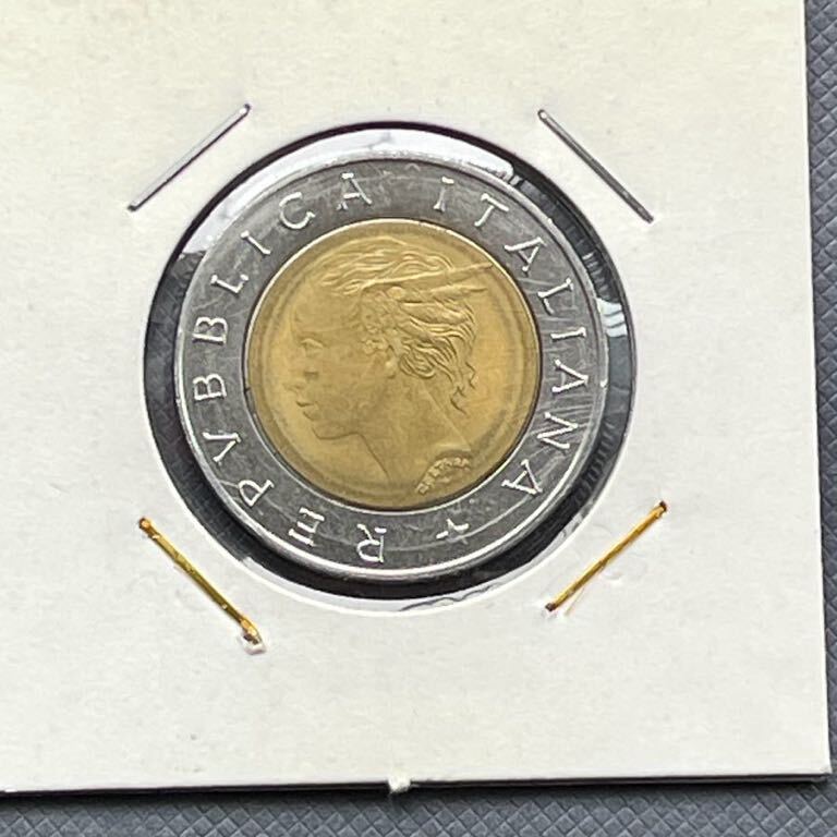 イタリア 旧硬貨 1991年 500リラ バイメタルREPVBBLICA 女神