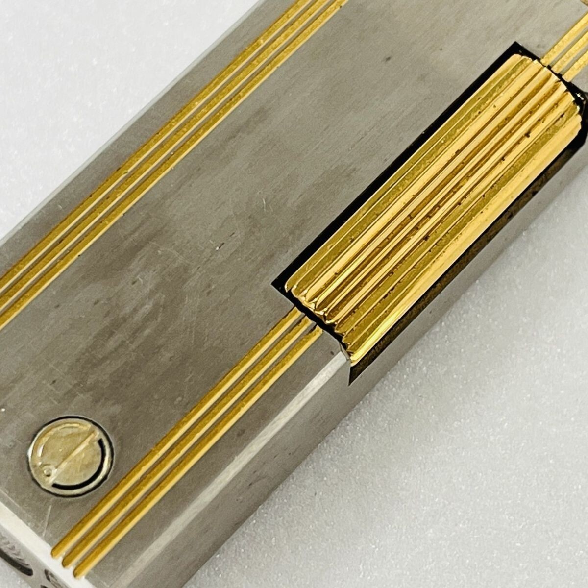 Y056-SB2-1506 ▲ dunhill ダンヒル ローラー式 ガスライター ケース付き ｄロゴ シルバー×ゴールド シンプル 喫煙グッズ 喫煙具 ライター_8