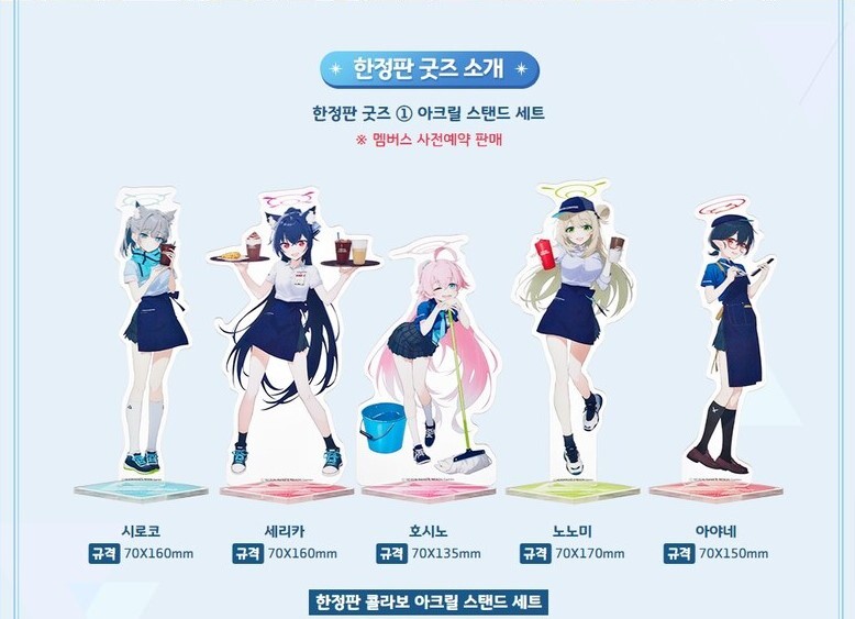 ブルーアーカイブ 韓国限定 EDIYA コラボ アクリルスタンド セット