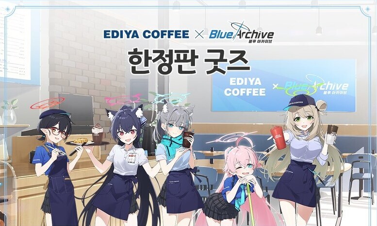 ブルーアーカイブ 韓国限定 EDIYA コラボ アクリルスタンド セット