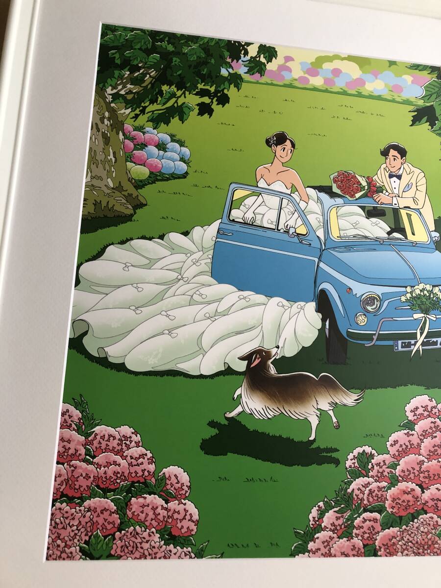 kj ☆額装品☆ わたせせいぞう A2額入り ポスター ブライダル ハート