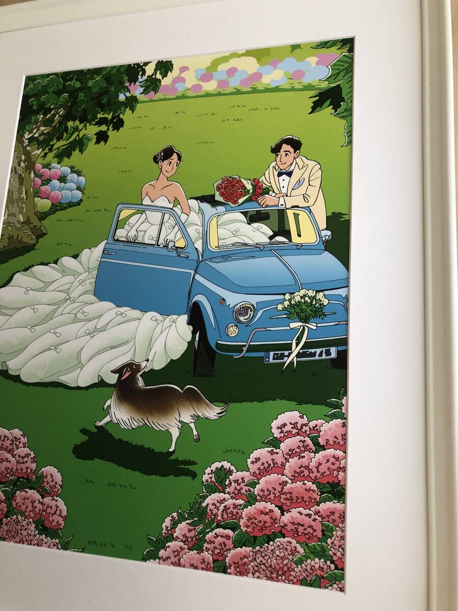 kj ☆額装品☆ わたせせいぞう A2額入り ポスター ブライダル ハート