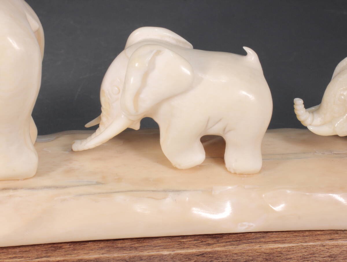 マンモス彫刻 置物 約395g 本物保証 ロシア産 マンモス 牙 希少