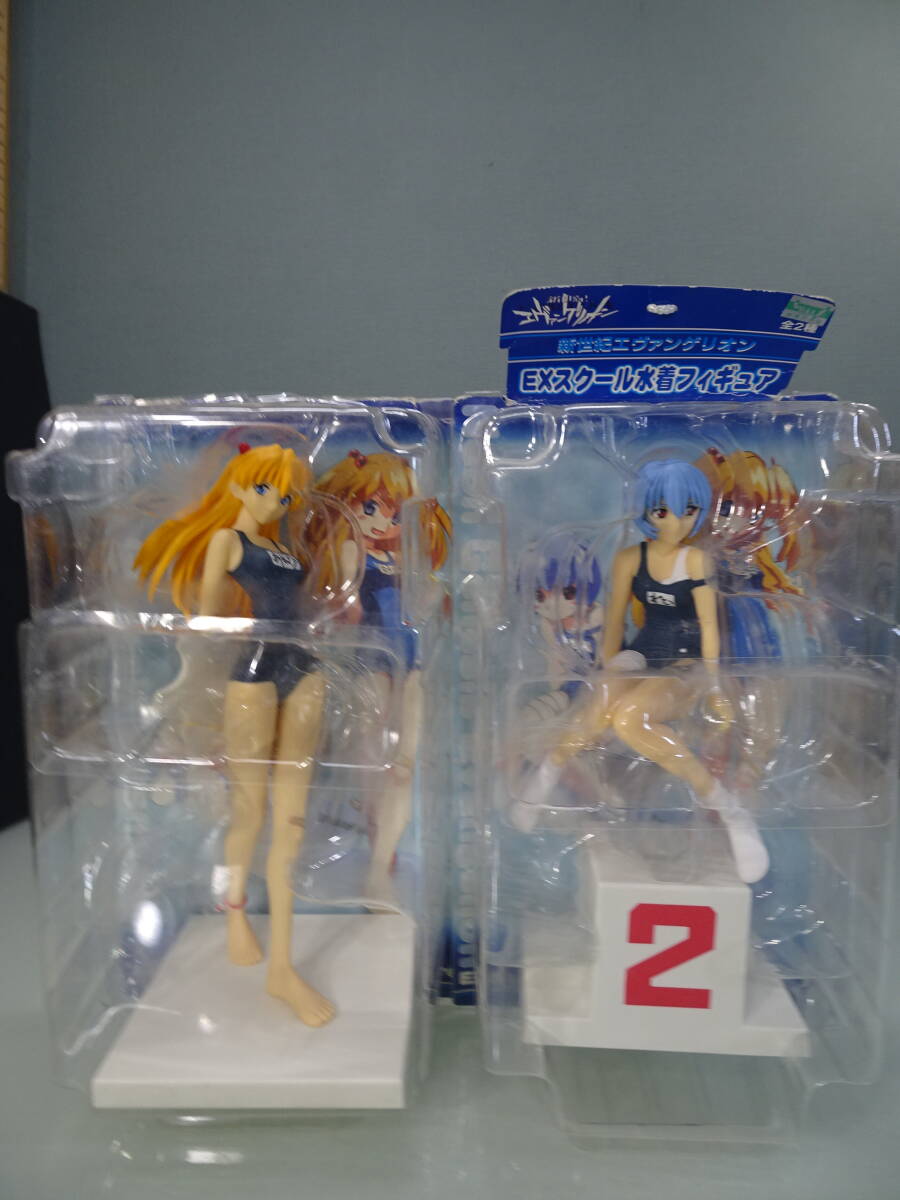 新世紀エヴァンゲリオン　EXスクール水着フィギュア　綾波レイ　式波・アスカ・ラングレー　SEGA　アミューズ景品　非売品　2004　現状中古_1