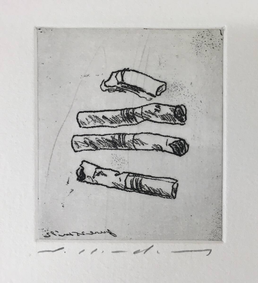 真作]：[東京芸大・銅版画・カレンダー・1993年]／直筆鉛筆サイン