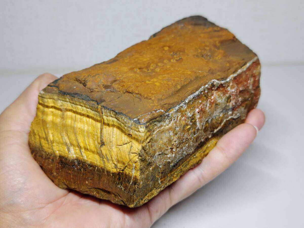 原石 鑑賞石 自然石 誕生石 水石 鉱物 タイガーアイ 虎目石 鉱石 1.2kg
