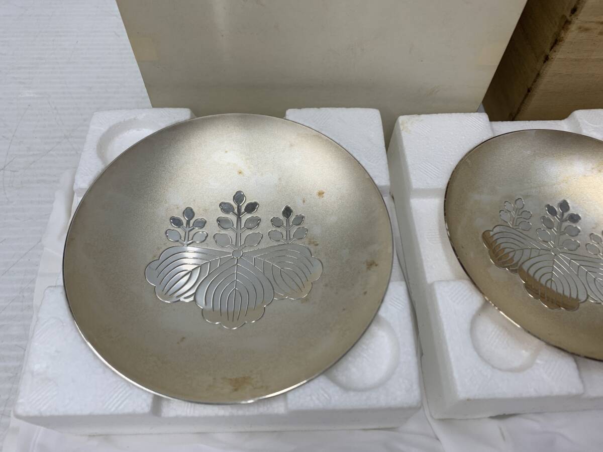 250279◇銀杯 盃 3点 SILVER 銀製 造幣局 重さ：388g 木箱 酒器 内閣