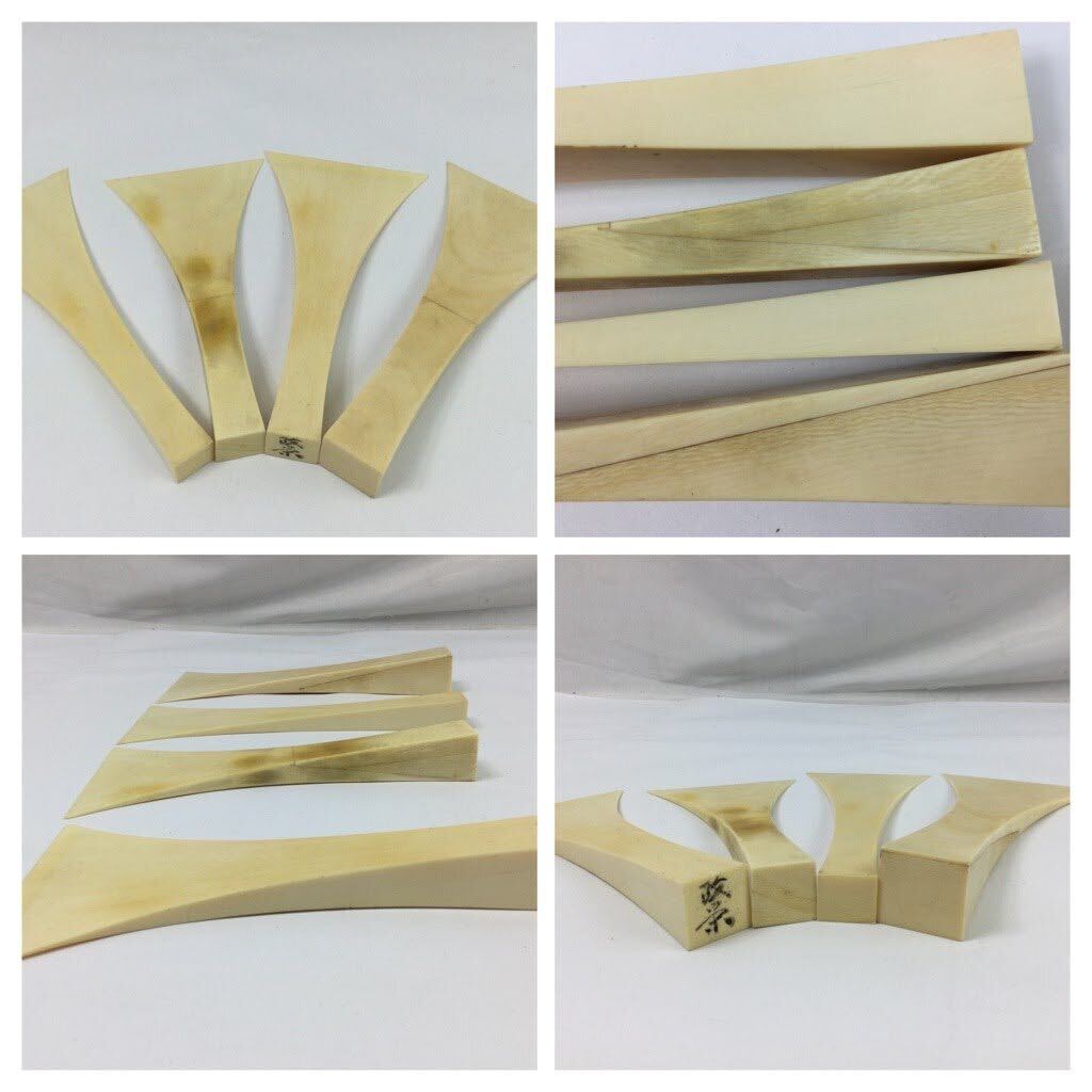 象牙風 三味線 撥 バチ おまとめ 4点 駒 こま 総重量約477g 弦楽器 和楽器 三味線道具 天然素材　o3261-b_2