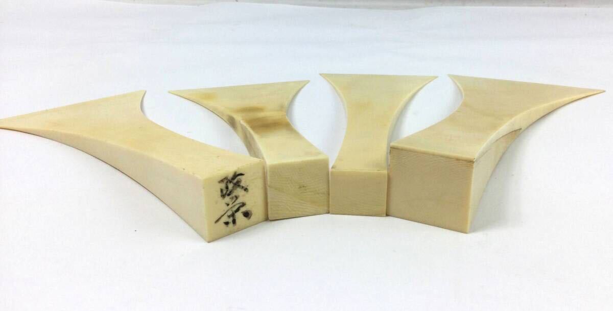 象牙風 三味線 撥 バチ おまとめ 4点 駒 こま 総重量約477g 弦楽器 和楽器 三味線道具 天然素材　o3261-b_3