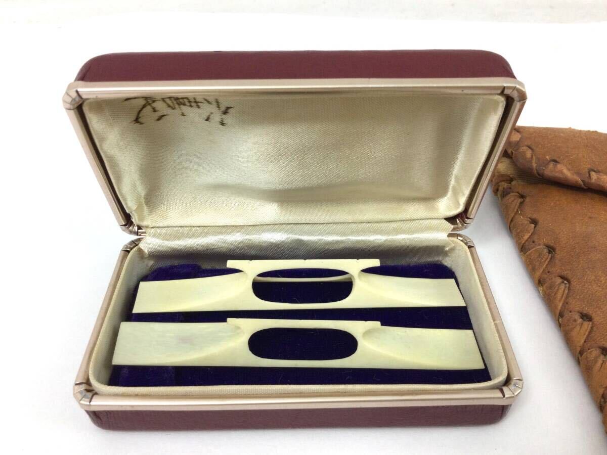 象牙風 三味線 撥 バチ おまとめ 4点 駒 こま 総重量約477g 弦楽器 和楽器 三味線道具 天然素材　o3261-b_9