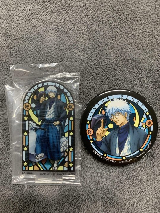 GK-069）銀魂【坂田銀時】一番カフェアクスタ＆缶バッジセット・坂田銀