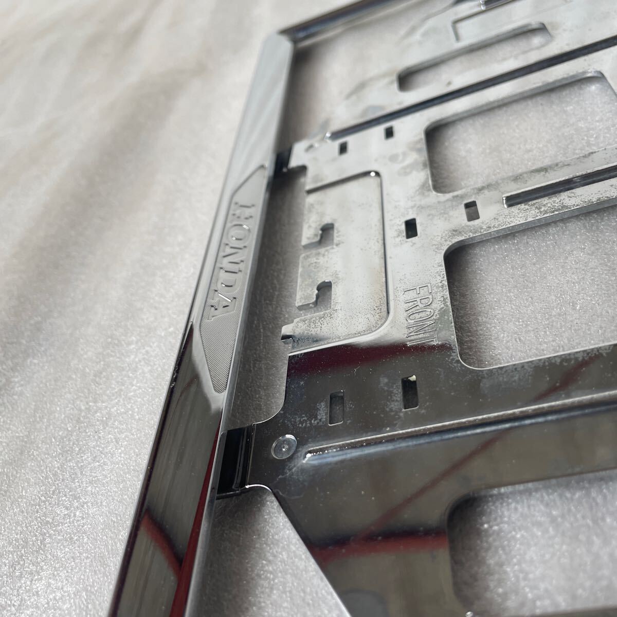 ホンダ純正 ナンバーフレーム メッキ フロント、リヤセット　中古品！_10