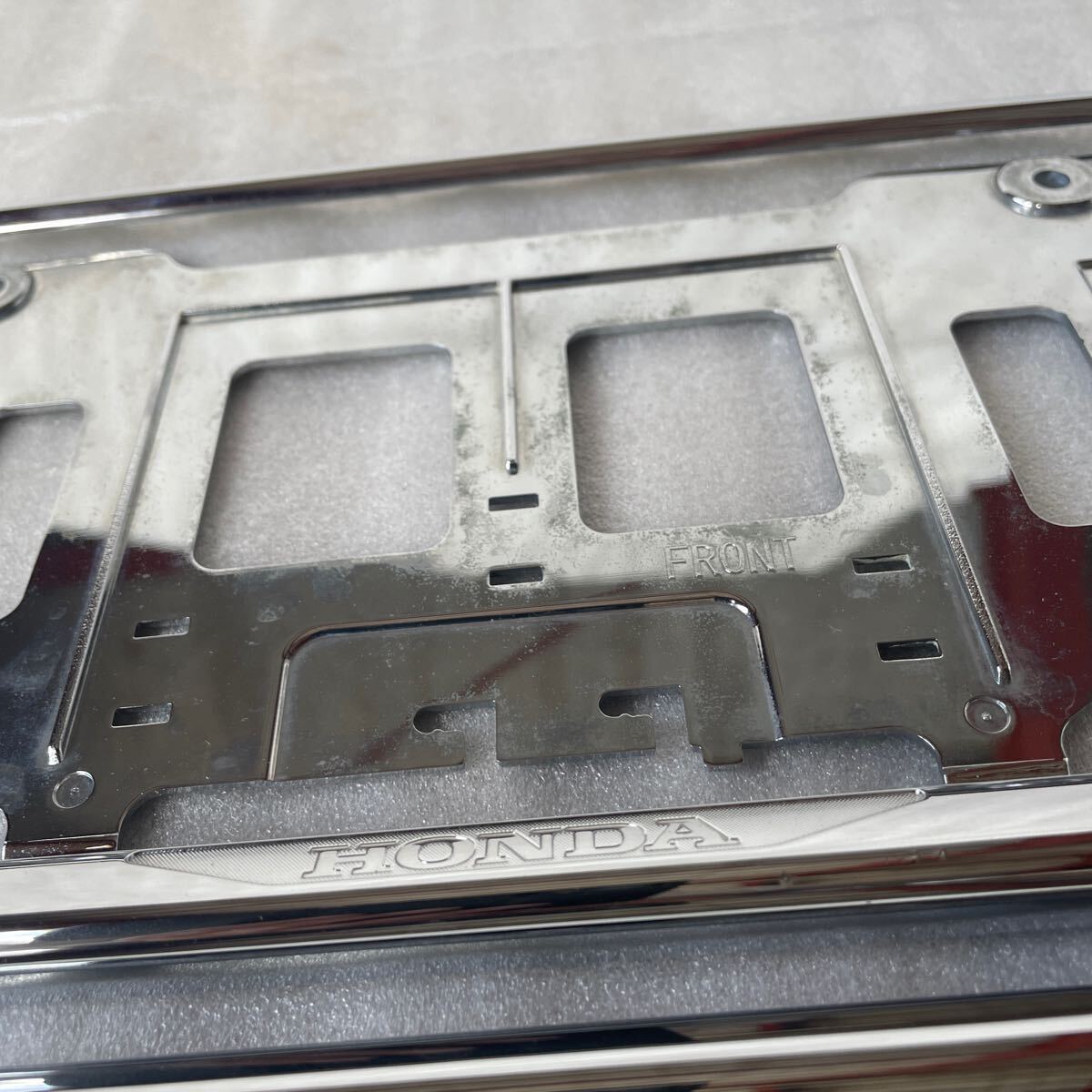 ホンダ純正 ナンバーフレーム メッキ フロント、リヤセット　中古品！_2