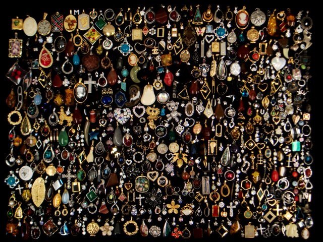 超大量!!ペンダントトップ・チャーム560点・1580g以上セット☆K18×4/10K/210/SV・純銀等刻印多数★天然石系・カラーストーン・七宝系等_1