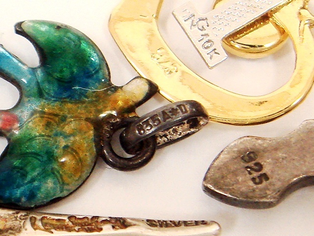 超大量!!ペンダントトップ・チャーム560点・1580g以上セット☆K18×4/10K/210/SV・純銀等刻印多数★天然石系・カラーストーン・七宝系等_10