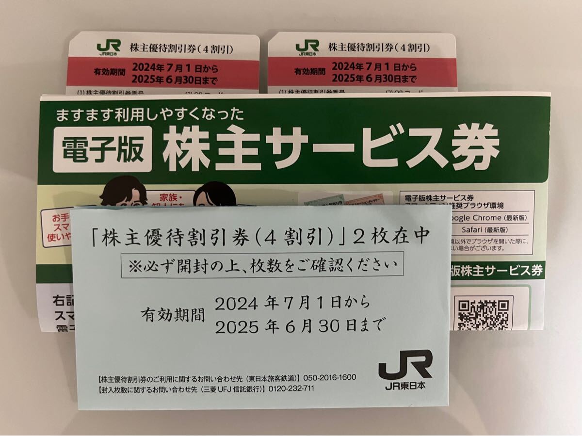 【2枚】 JR東日本 株主優待割引券 （4割引き） 2025年6月30日まで有効です _4
