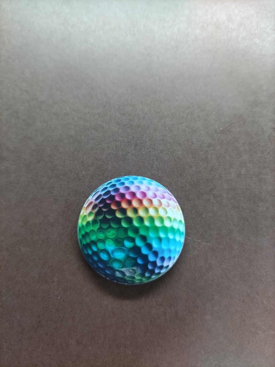 ☆レインボーカラーボールデザイン☆マグネット付ウッドマーカー☆ボールマーカー☆_1