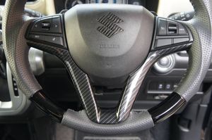 ◆ワゴンR/スティングレー MH55S用 ステアリングパネル◆カーボン◆インテリアパネル◆ハ