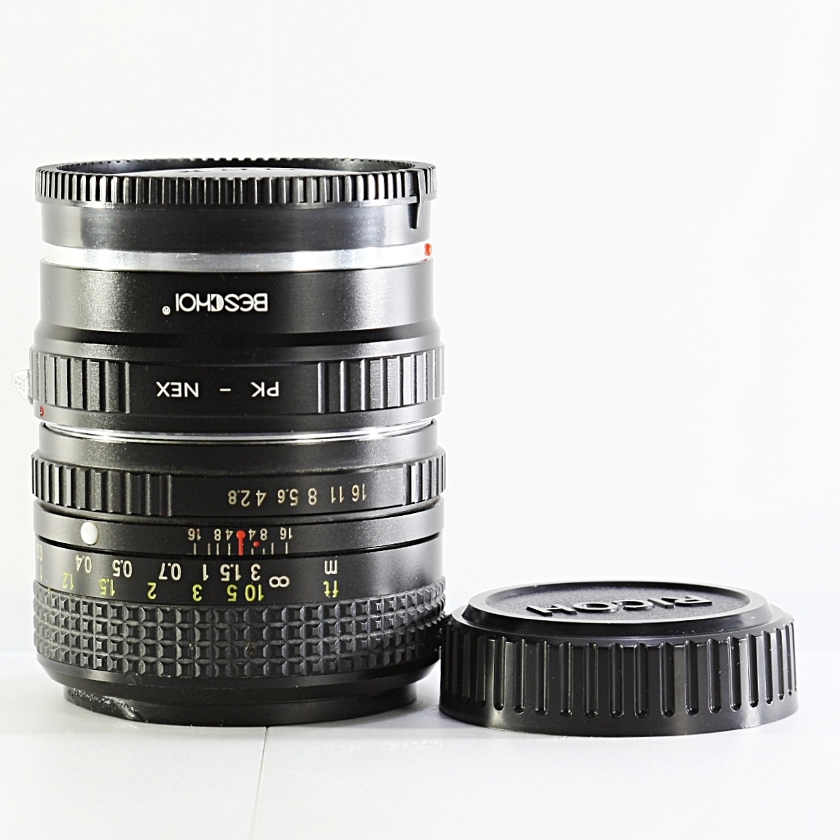 【RICOH XR RIKENON F2.8 28mm】【Beschoi PK-NEX】リケノン 単焦点 ペンタックスレンズ - SONY NEX Eマウントアダプター付 Rキャップ_2