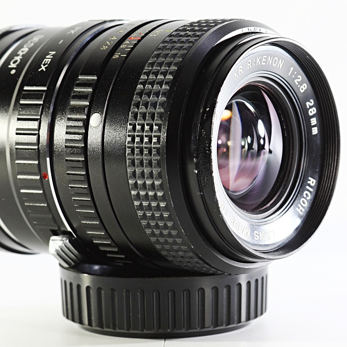【RICOH XR RIKENON F2.8 28mm】【Beschoi PK-NEX】リケノン 単焦点 ペンタックスレンズ - SONY NEX Eマウントアダプター付 Rキャップ_4