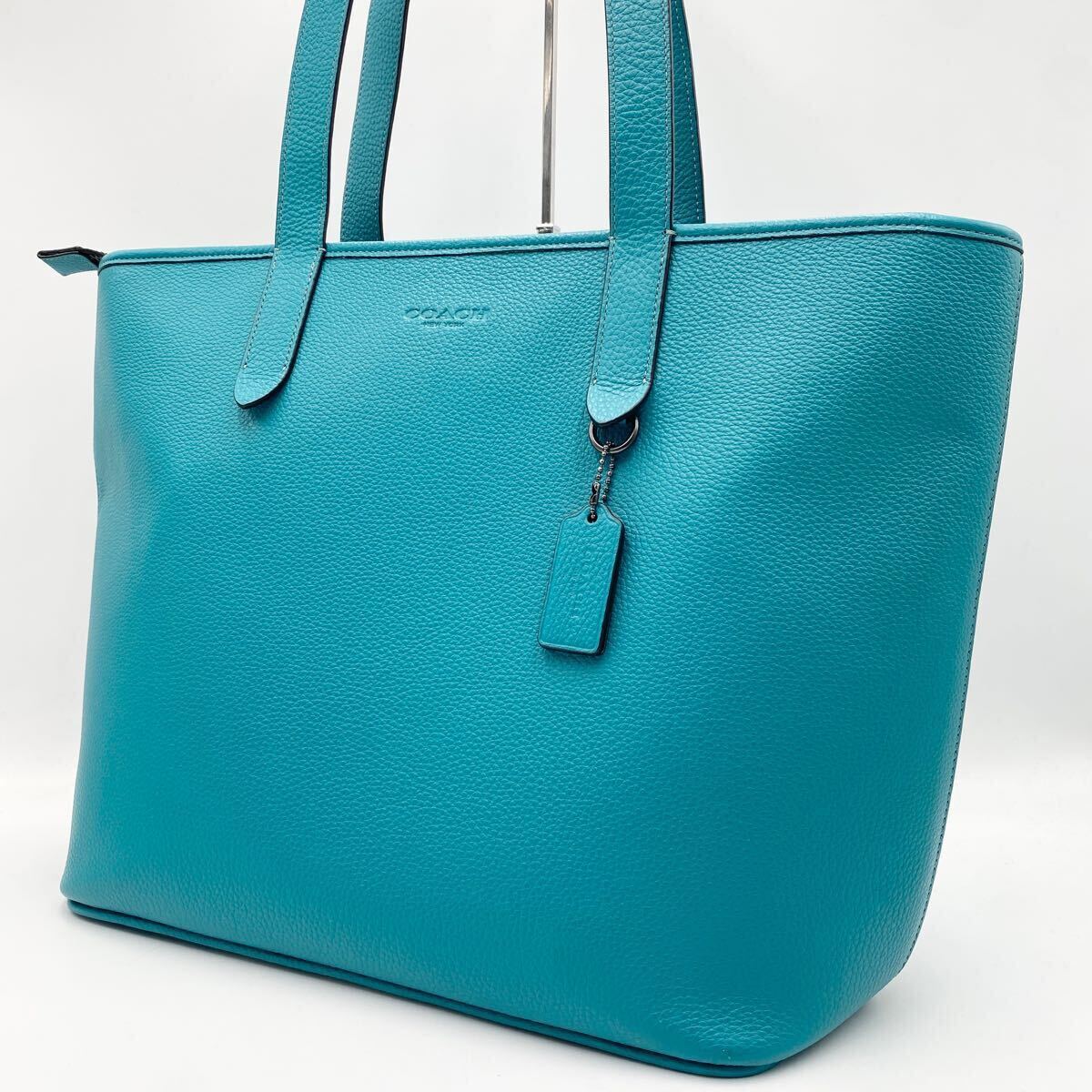 新品未使用 コーチ サリバン トートバッグ ビジネス A4可 レザー ターコイズ 希少色/未使用級/大容量】COACH コーチ サリバン トート バッグ A4
