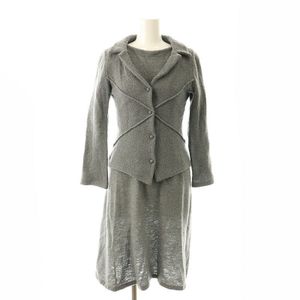 ホコモモラデシビラ ジャケット 半袖ワンピース セット ブレザー シングル ミモレ丈 フレ