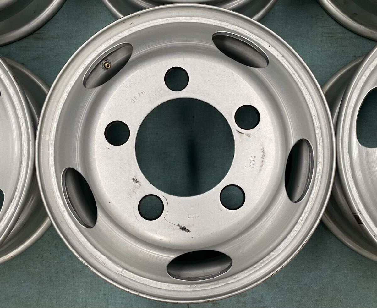 新車外し トヨタ コースター 日野 リエッセⅡ TOPY DF2B 17.5×6.00 120-9 5穴 スチールホイール 6本セット_2