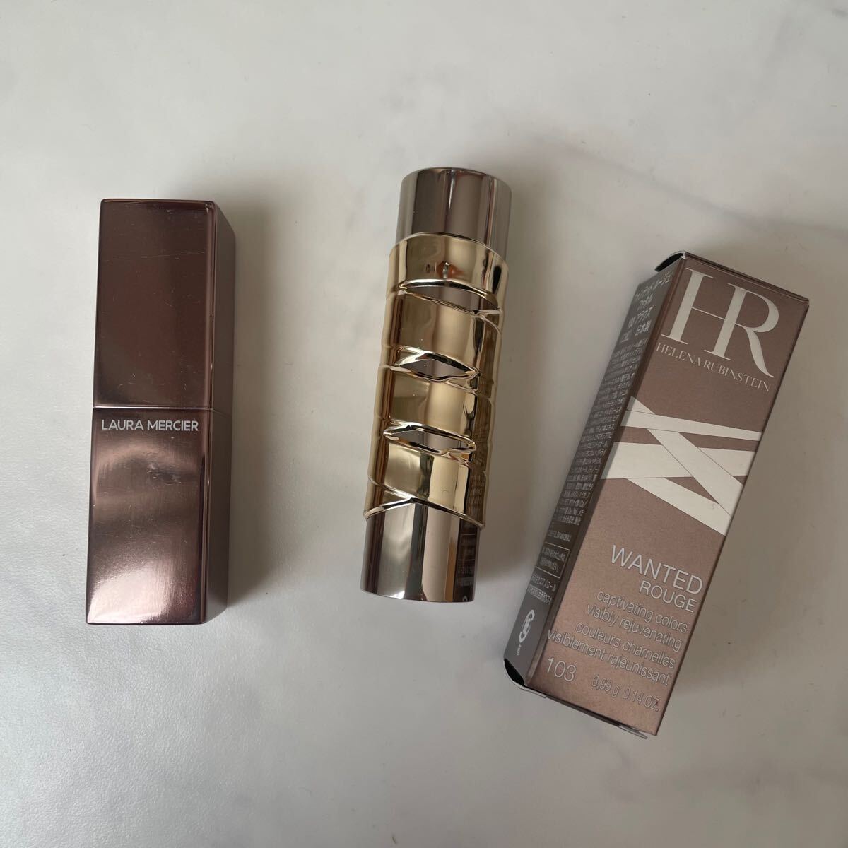 未使用品 口紅 2本セット ヘレナルビンスタイン ウォンテッドルージュ ファタル 103 アラウズ／ローラメルシエ リップスティック23_1