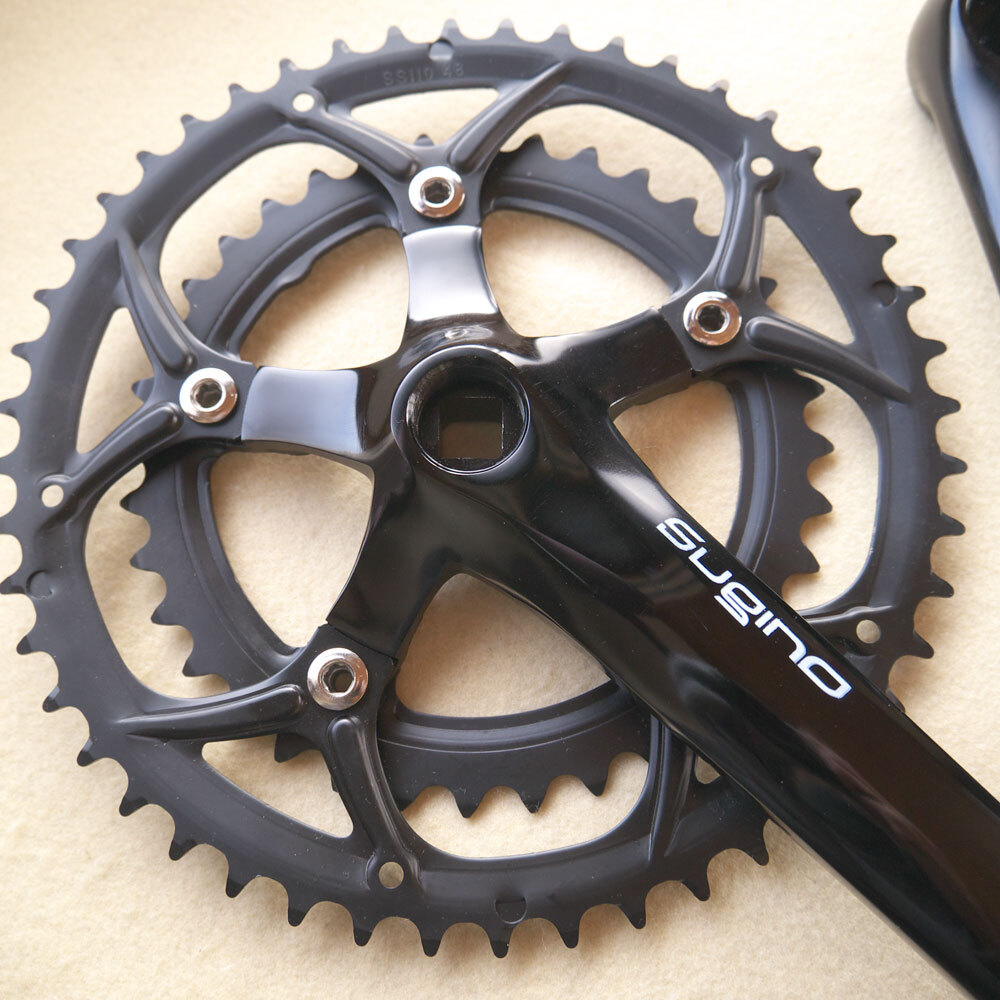 送料無料】未使用 SUGINO スギノ XD2 48-36T クランクセット PCD110 黒
