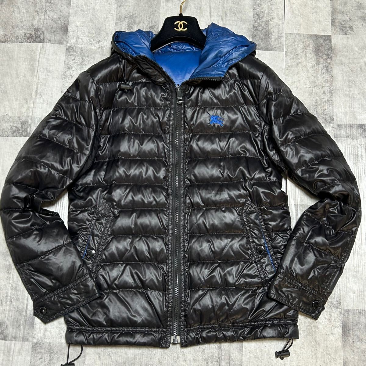 BURBERRY BLACK LABEL リバーシブルダウンジャケット 黒　青 BLACK BURBERRY バーバリー Burberry My ブラックレーベル（素材（生地