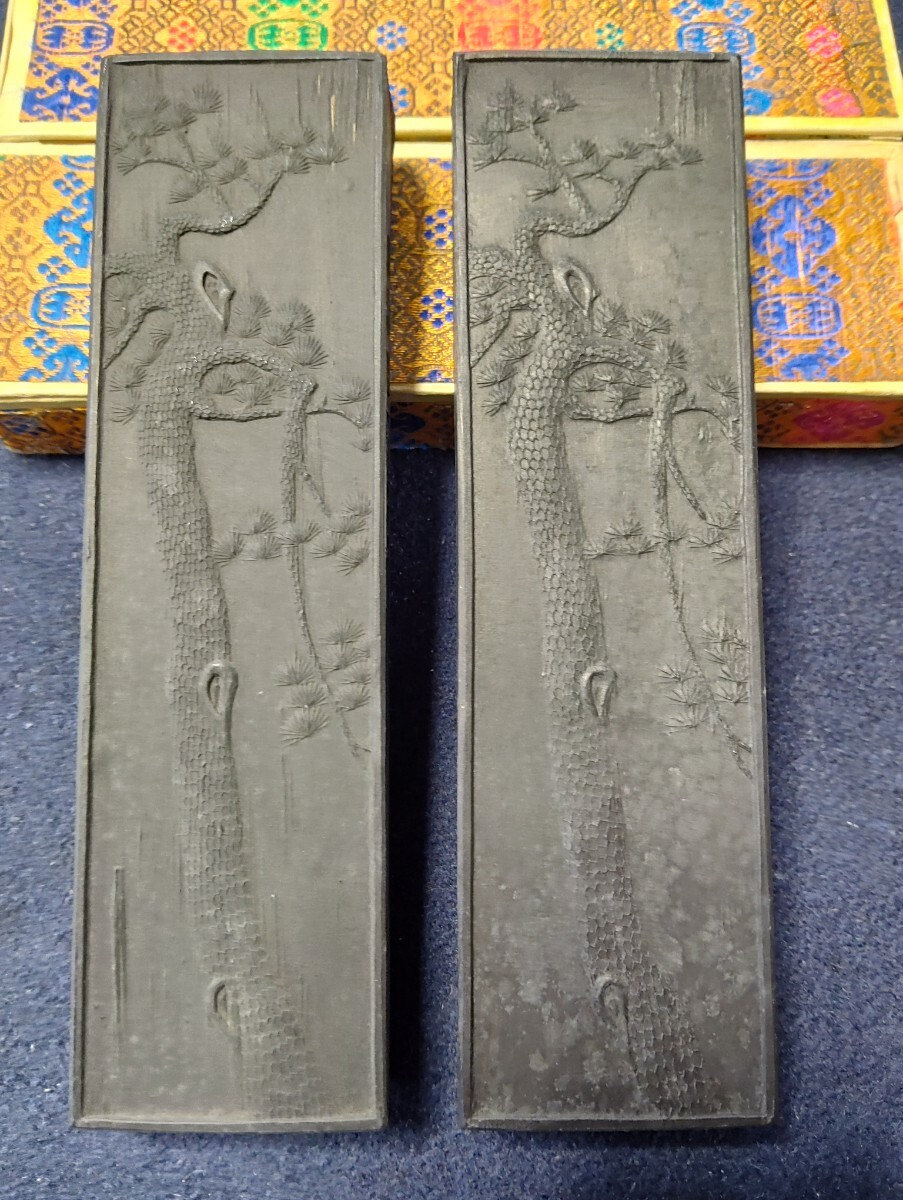中国 軽膠松煙 9丁型×2】南海軽膠松煙墨 上海墨庁 古墨 唐墨 中国墨(書