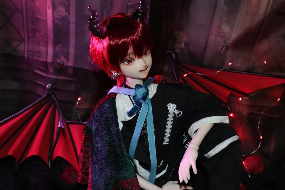 はにどーる】DDH-07番SWカスタムヘッド＋ウィッグ＋角＋舌パーツ2種＋