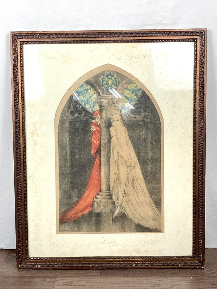 え沖】ルイ・イカール ファウスト 銅版画 エッチング 額装 美術品 坂