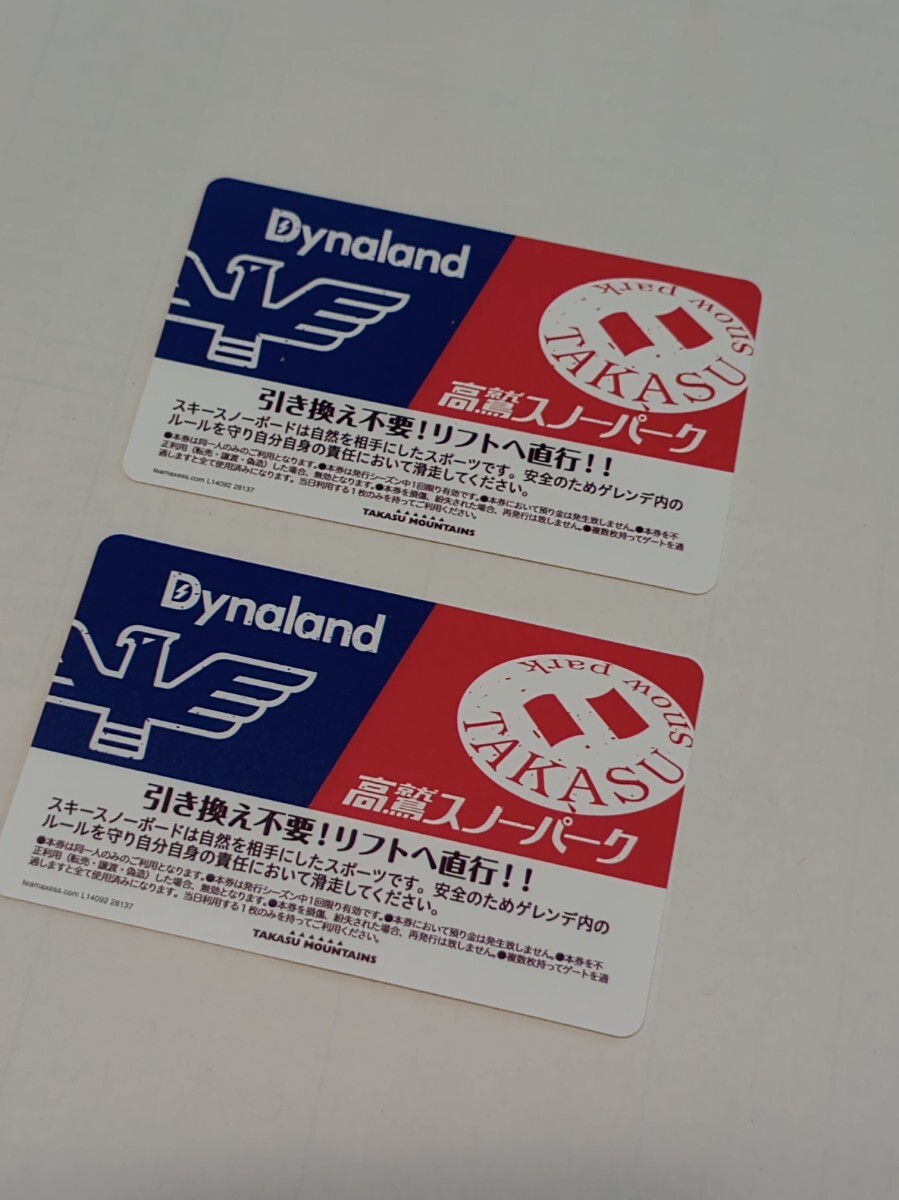 施設利用券 高鷲&ダイナランド リフト1日券 2枚セット！