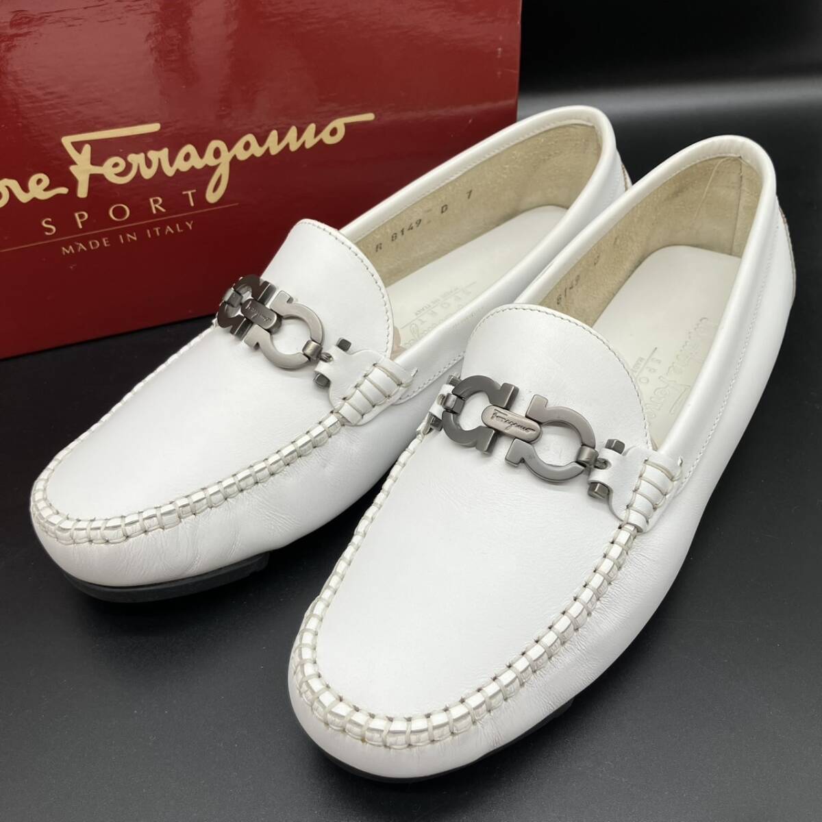 Salvatore Ferragamo ガンチーニ ローファー ホワイト Salvatore Ferragamo フェラガモ ガンチーニ ローファー ドライブング