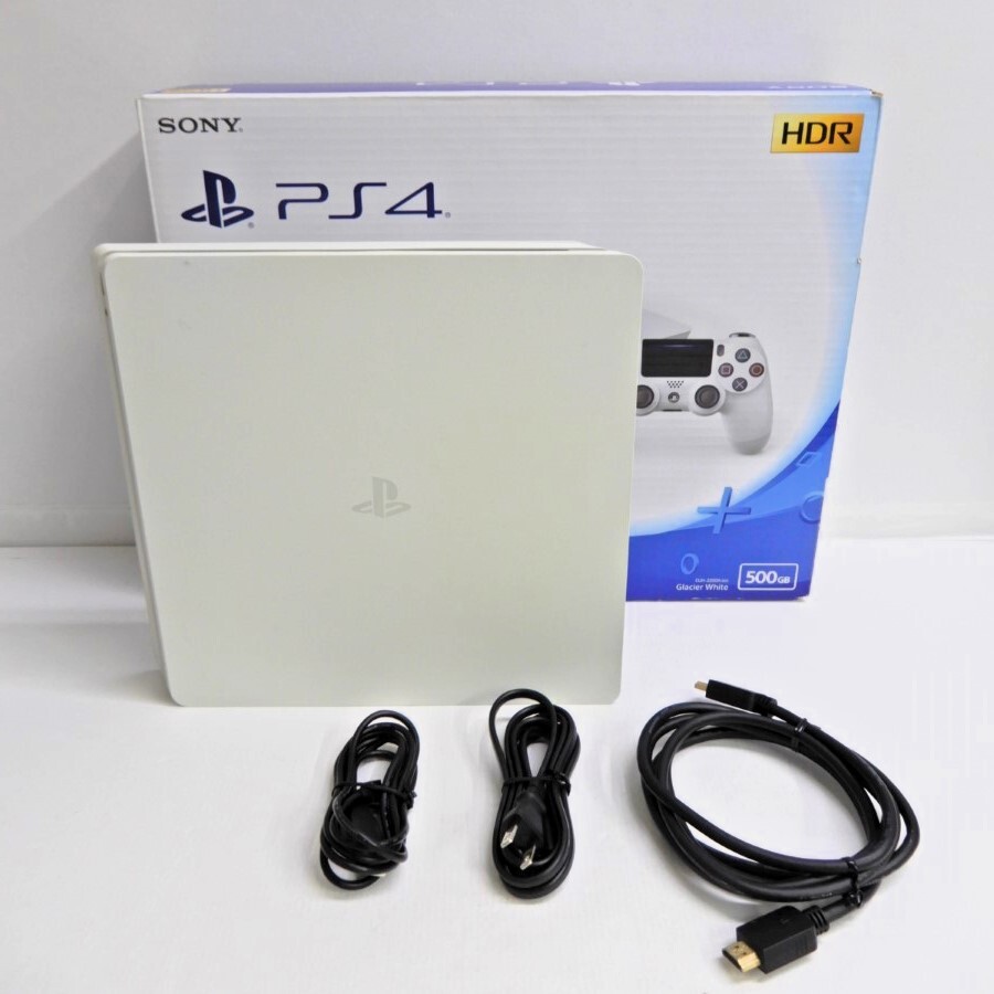 059Z307★【中古/動作品】 PlayStation4 PS4 本体 500GB CUH-2200A ホワイト 【ケーブル付属】