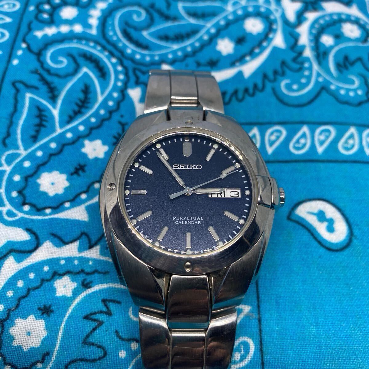 セイコー SEIKO パーペチュアルカレンダー 8F32-0210 クォーツ - 0 