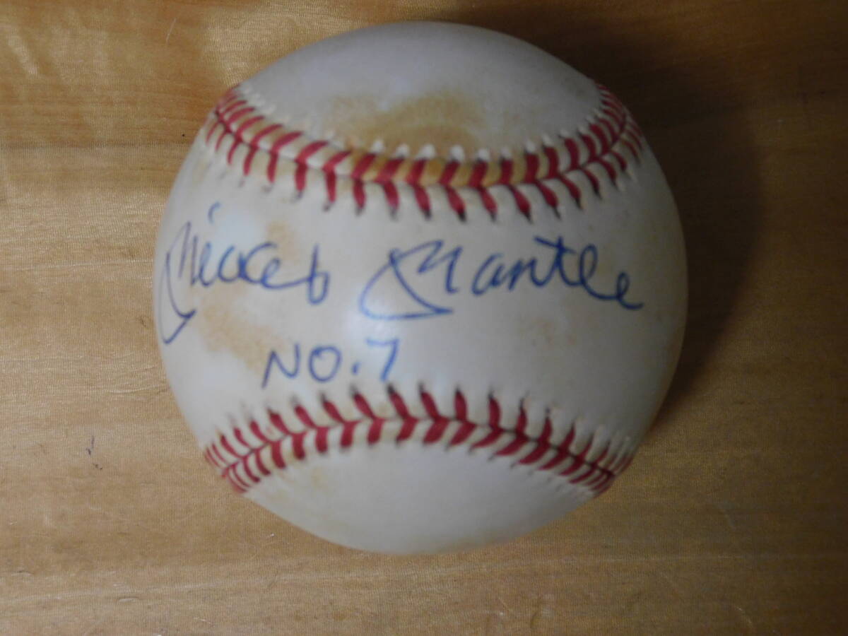 ミッキー・マントル 直筆サイン入りボール シミあり Mickey Mantle