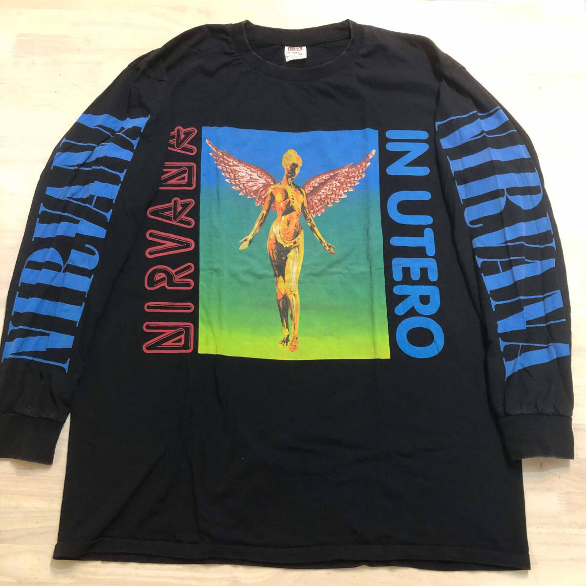◎ニルバーナ・NIRVANA・シングルステッチ・XL・ブラック・長袖・anvil 
