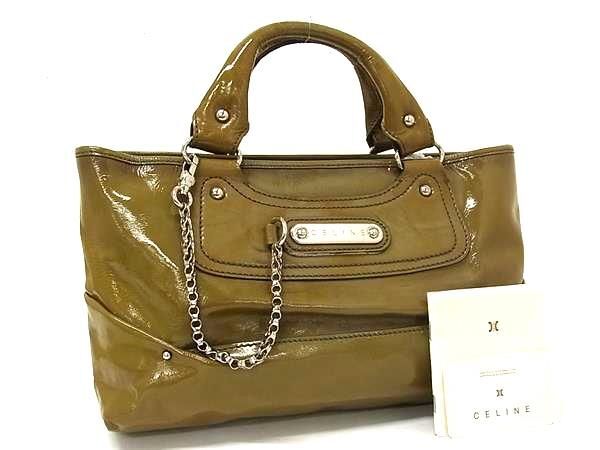 1円 CELINE セリーヌ ブギーバッグ パテントレザー ハンドバッグ 