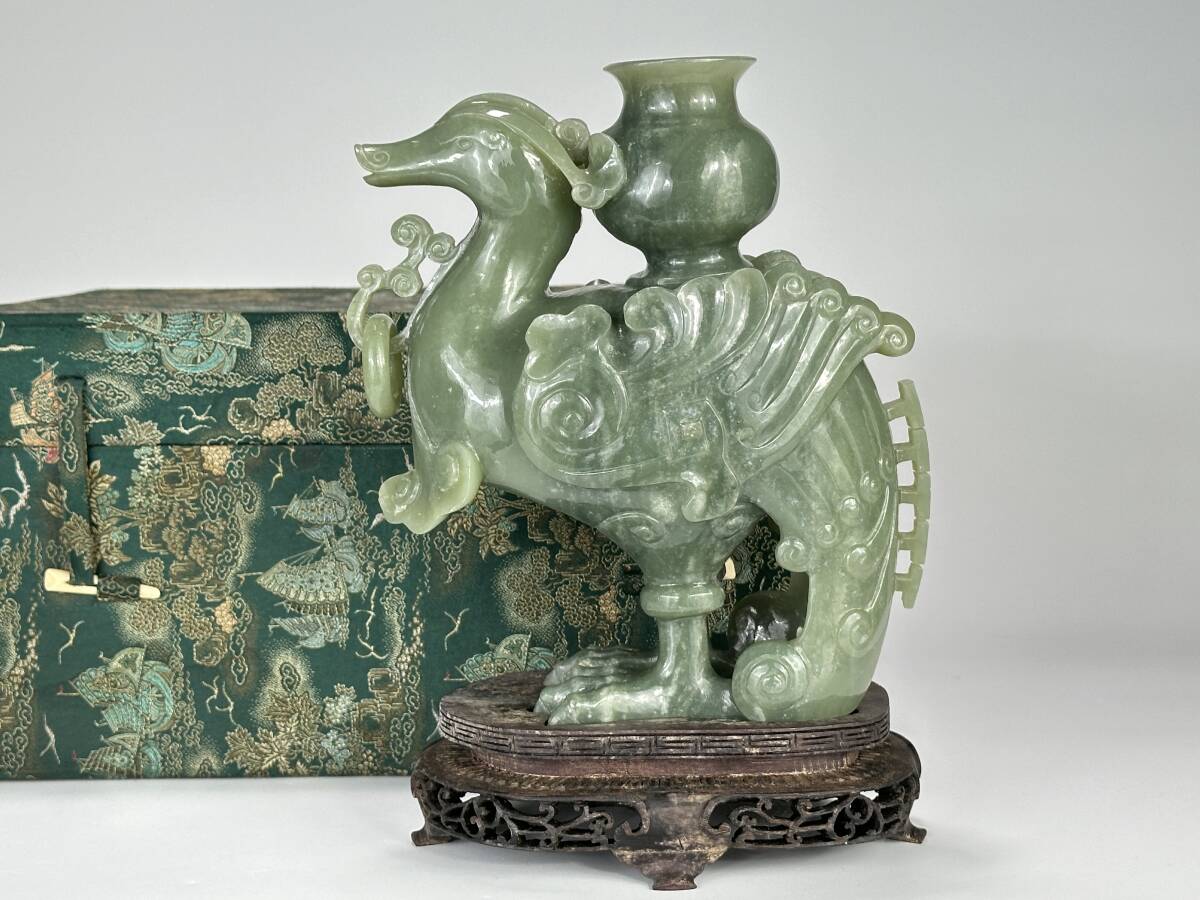 翡翠 玉石彫刻 如意吉祥 瑞獣 骨董 中国古美術 時代物 古美術 旧家蔵出し 銅 香炉 中国美術 翡翠 2026年最新Yahoo!オークション 高岡銅器 OUT 喜泉堂
