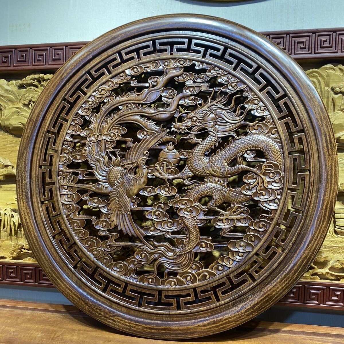 豊富な，定番 東陽彫刻02C7木彫掛件円形龍鳳呈祥80センチ(東洋彫刻)｜売買されたオークション情報、yahooの商品情報をアーカイブ公開 - オークファン その他