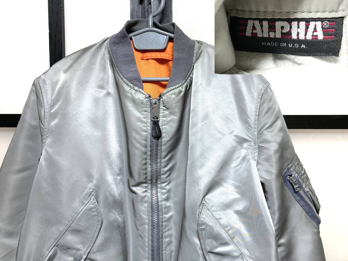 MA-1 フライトジャケット ALPHA INDUSTRIES グレー Alpha - メンズXL 