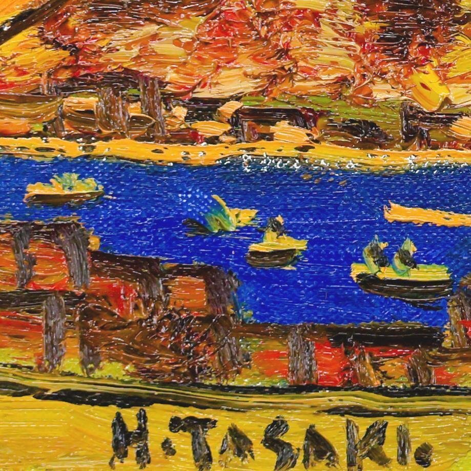 真作】【WISH】田崎広助「櫻島」油彩 0号 ◇堂々・桜島名画 〇文化勲章