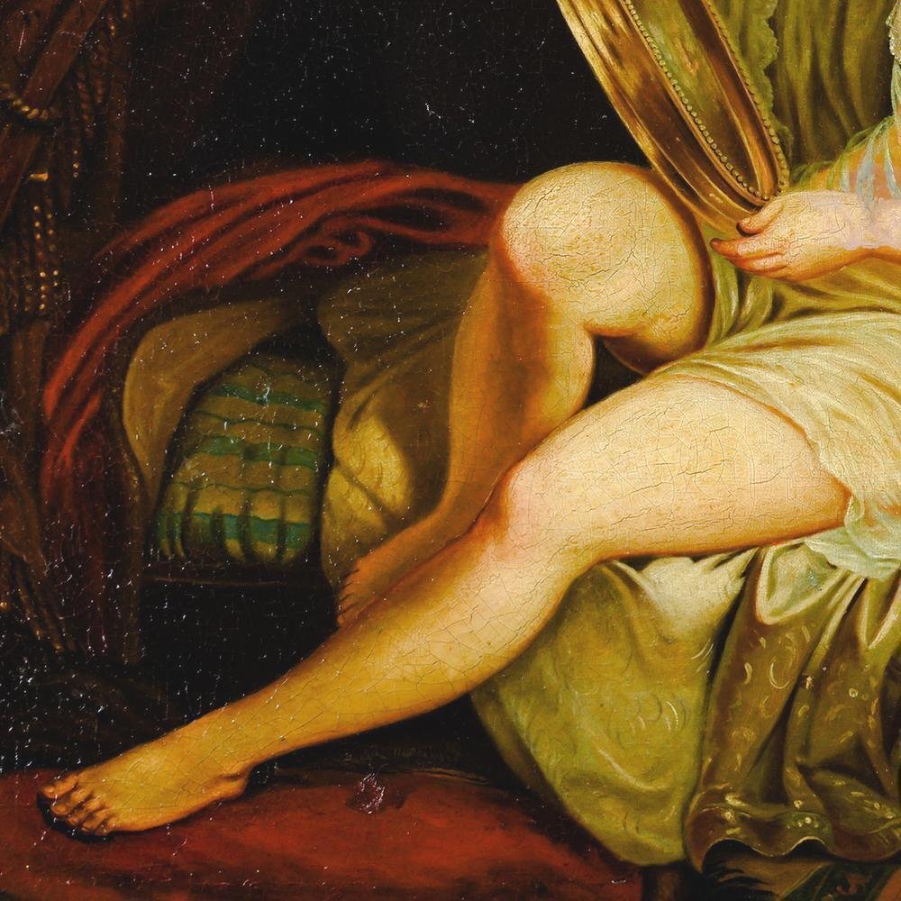 【真作】【WISH】フランツ・セラフ・ルス Franz Seraph Russ「Morning Toliet」油彩 約15号 大作 1872年作 ◆19世紀絵画・美人 #24122957_5