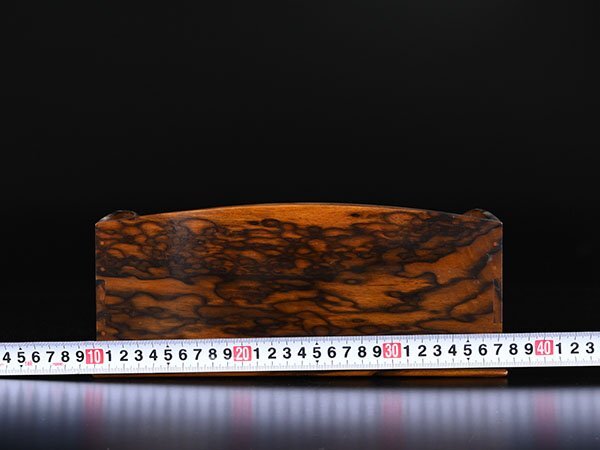 【加】1598e 時代 喫煙具 黒柿 煙草盆一式 / 莨盆 銅製火入 灰吹_3