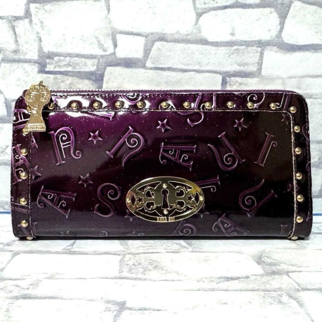 ANNA SUI アナスイ 長財布 パープル 紫 ウォレット L字ファスナー 