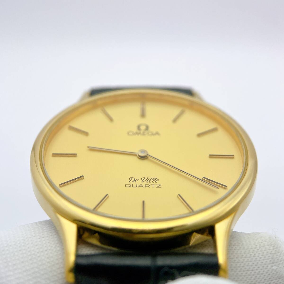 稼働】美品 オメガ OMEGA デビル DEVILLE メンズ 腕時計 クオーツ QZ