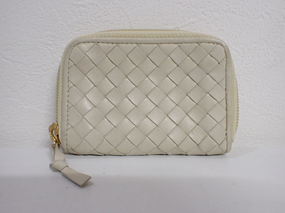 K627/6B□BOTTEGA VENETA ボッテガ・ヴェネタ コインケース ホワイト 
